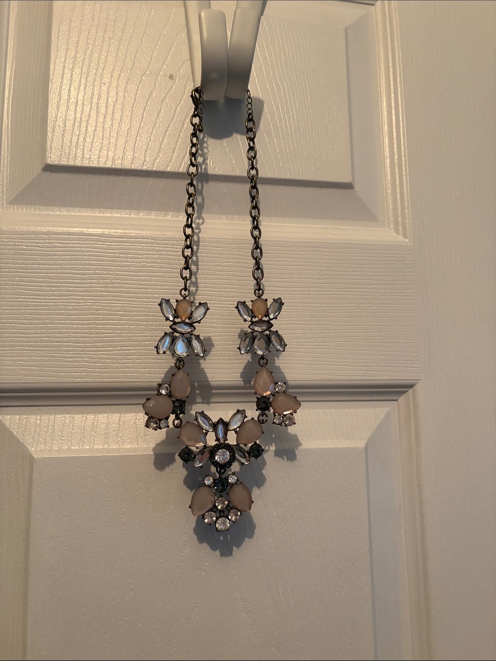 Target Blush Pink and Clear Crystal Floral Bib Necklace